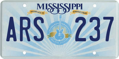 MS license plate ARS237
