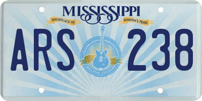 MS license plate ARS238