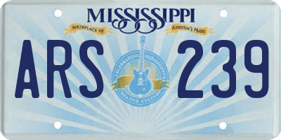 MS license plate ARS239