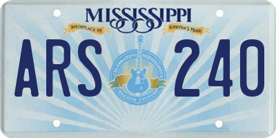 MS license plate ARS240