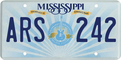 MS license plate ARS242