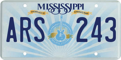 MS license plate ARS243