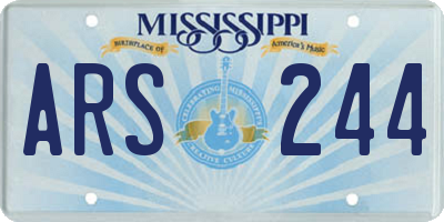 MS license plate ARS244