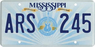 MS license plate ARS245