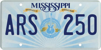 MS license plate ARS250