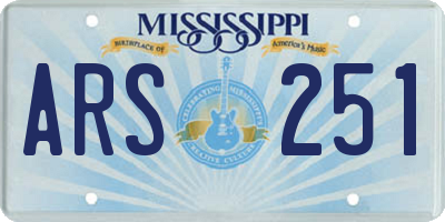 MS license plate ARS251