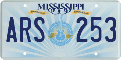 MS license plate ARS253