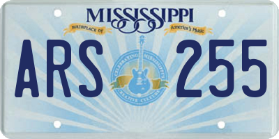 MS license plate ARS255