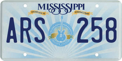 MS license plate ARS258
