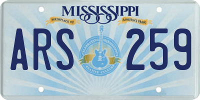 MS license plate ARS259