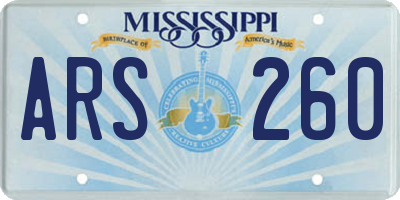 MS license plate ARS260