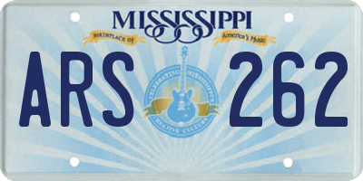 MS license plate ARS262