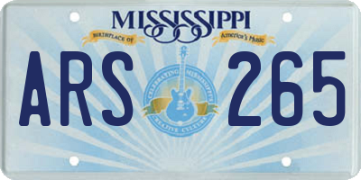 MS license plate ARS265