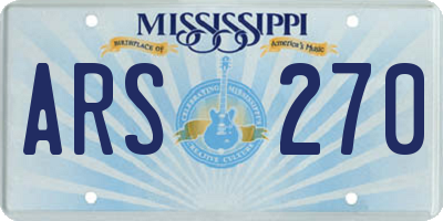 MS license plate ARS270