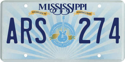 MS license plate ARS274