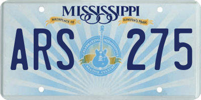 MS license plate ARS275