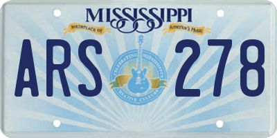 MS license plate ARS278