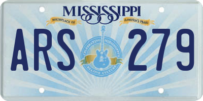 MS license plate ARS279