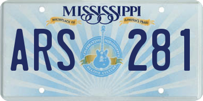 MS license plate ARS281