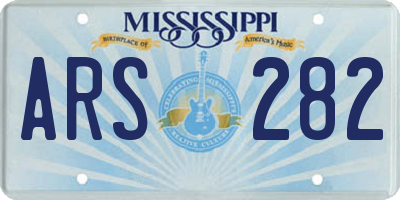 MS license plate ARS282