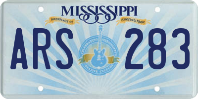 MS license plate ARS283