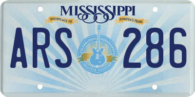 MS license plate ARS286