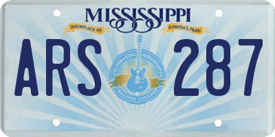 MS license plate ARS287