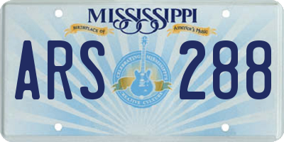 MS license plate ARS288