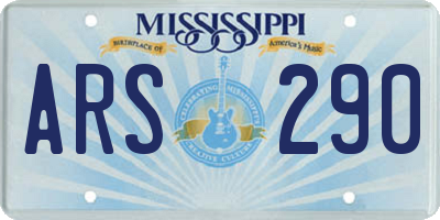 MS license plate ARS290