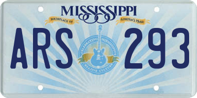 MS license plate ARS293