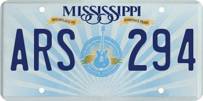MS license plate ARS294