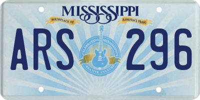 MS license plate ARS296