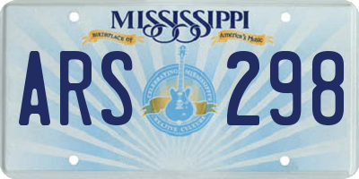 MS license plate ARS298