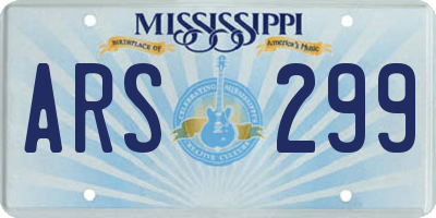 MS license plate ARS299