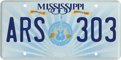 MS license plate ARS303