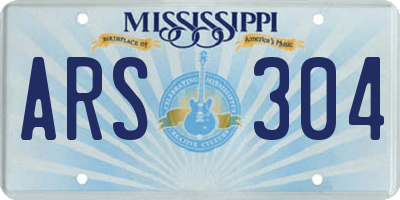 MS license plate ARS304