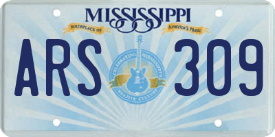 MS license plate ARS309
