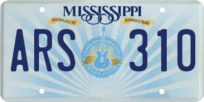 MS license plate ARS310