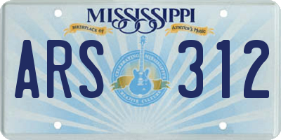 MS license plate ARS312