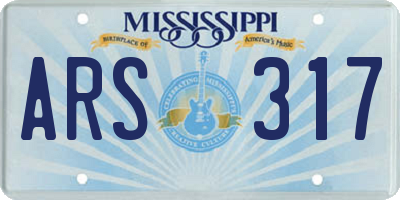 MS license plate ARS317
