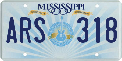 MS license plate ARS318