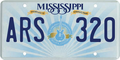 MS license plate ARS320