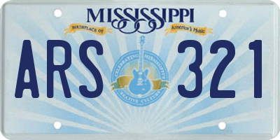 MS license plate ARS321