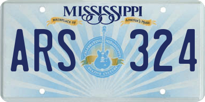 MS license plate ARS324