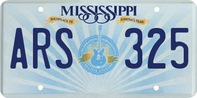 MS license plate ARS325