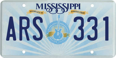 MS license plate ARS331