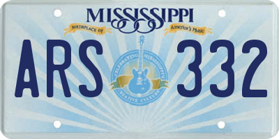 MS license plate ARS332