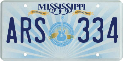 MS license plate ARS334
