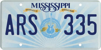 MS license plate ARS335