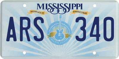 MS license plate ARS340